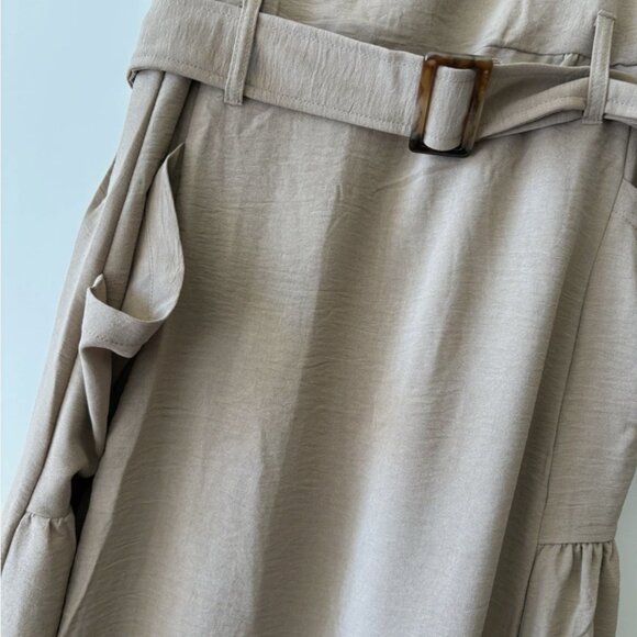 Nina Leonard Women’s Sleeveless Belted Dress Khaki 2X Pockets Plus Size - Picture 2 of 8